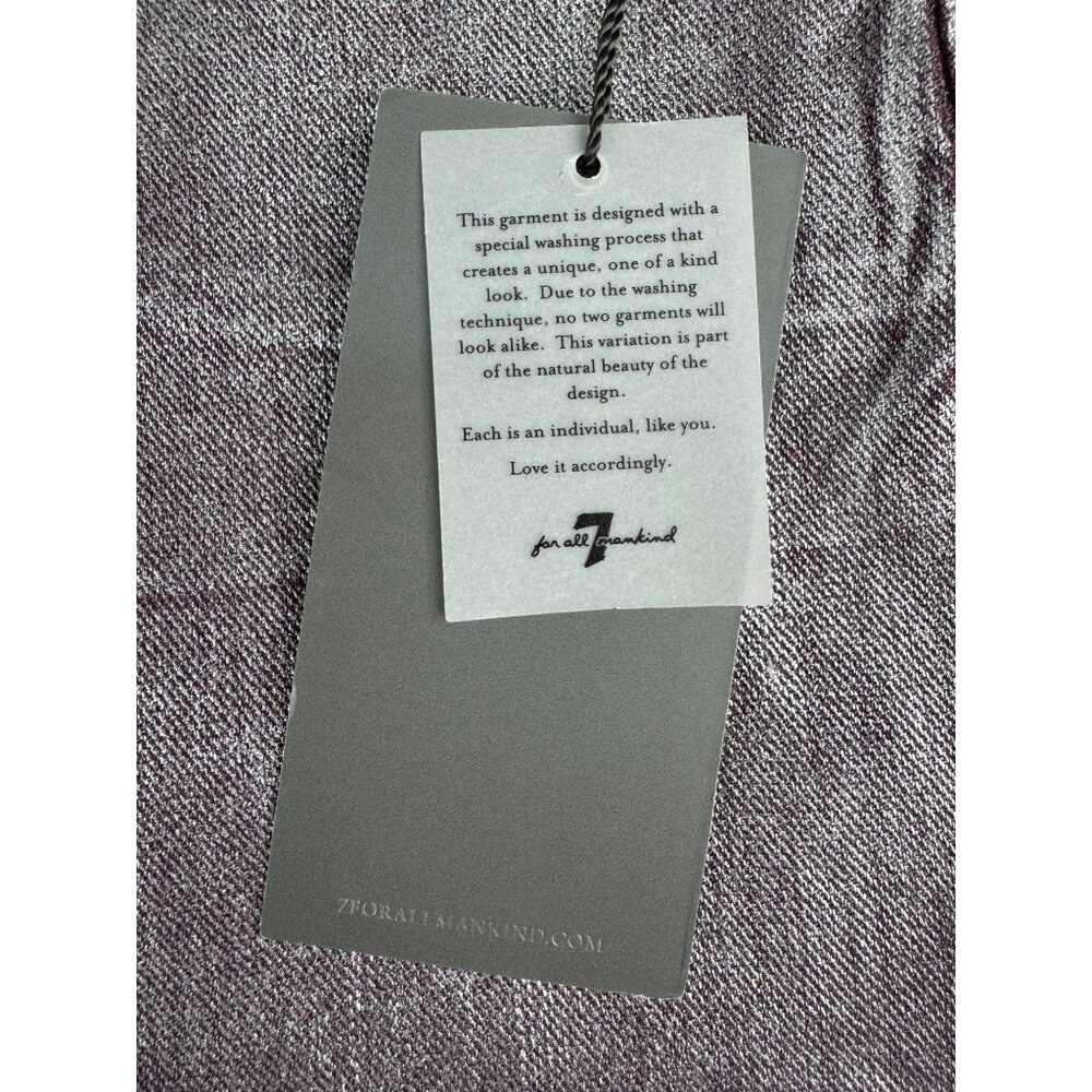 Metallic Purple Denim Shorts Womens Size 30 NWT 7 For All Mankind Cotton/Spandex - Picture 4 of 14